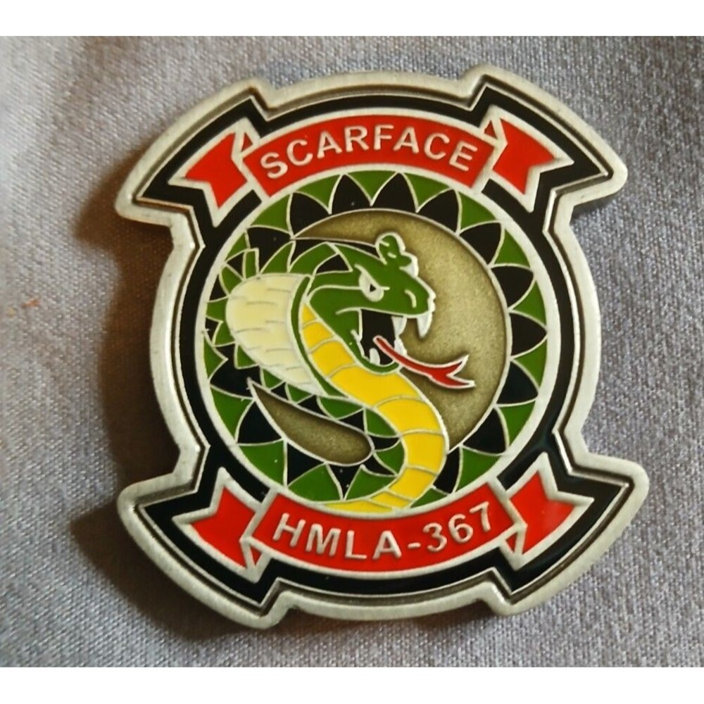 usmc hmla-367 Scarface Marine Light Attack Helicopter Squadron Challenge Coin